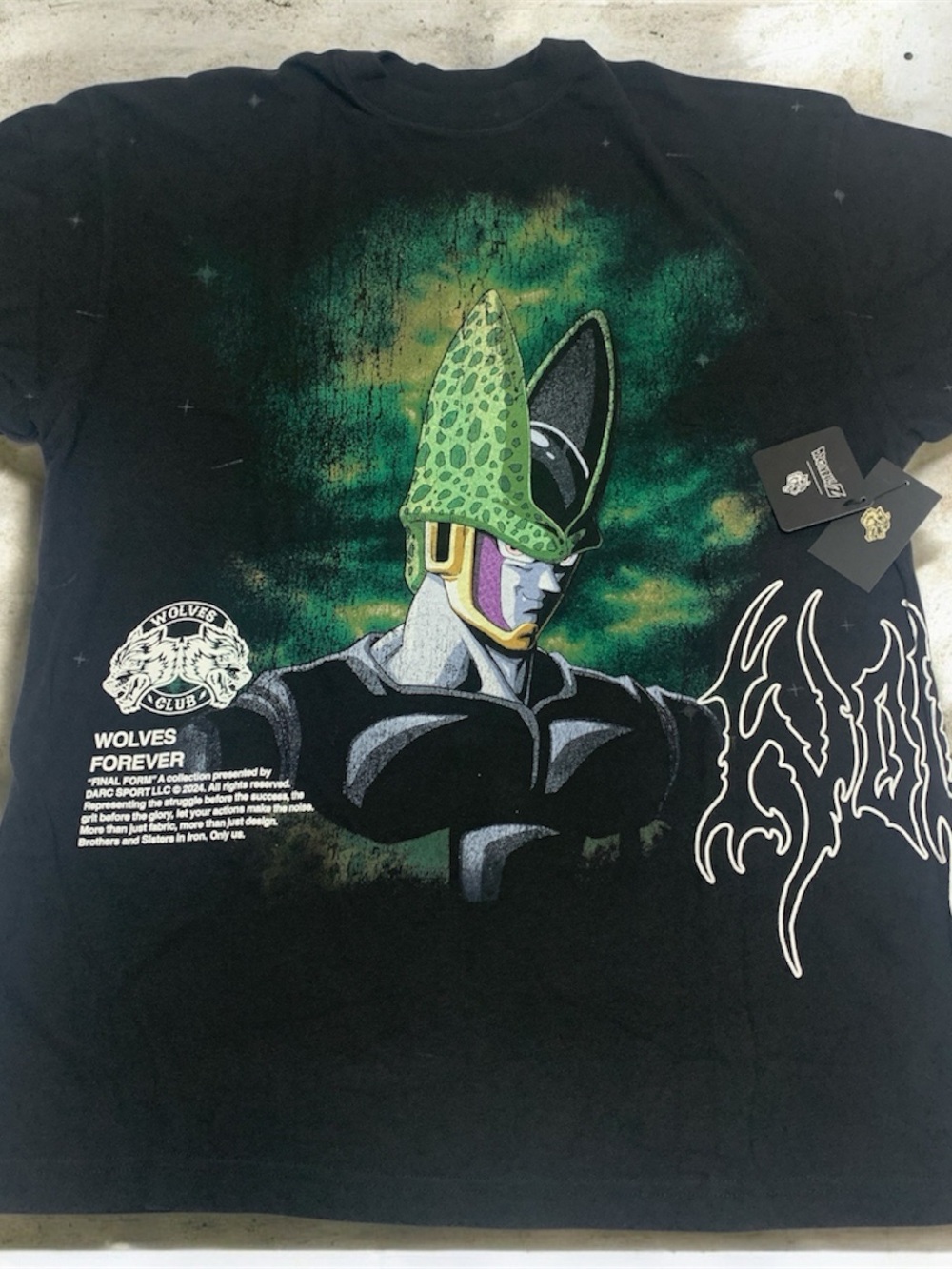 Darc Sport Dragon Ball Z Cell Graphic Tee - Black/Green Size M Side by Side